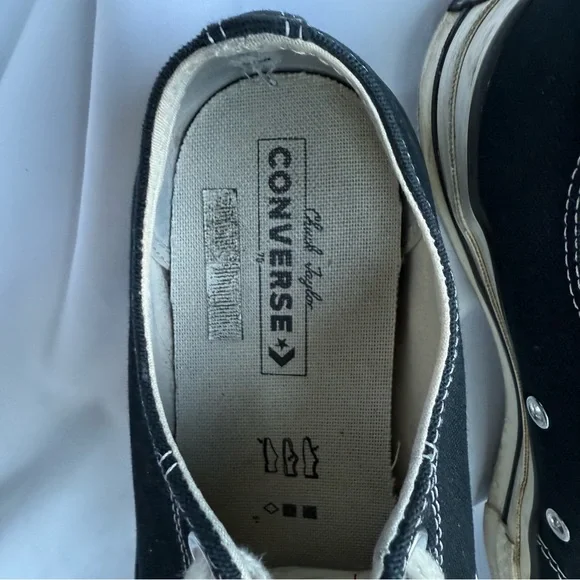 9.5 Mens/11.5 Womens Converse All Star Classic Black/White Canvas Low Tops - Picture 10 of 11